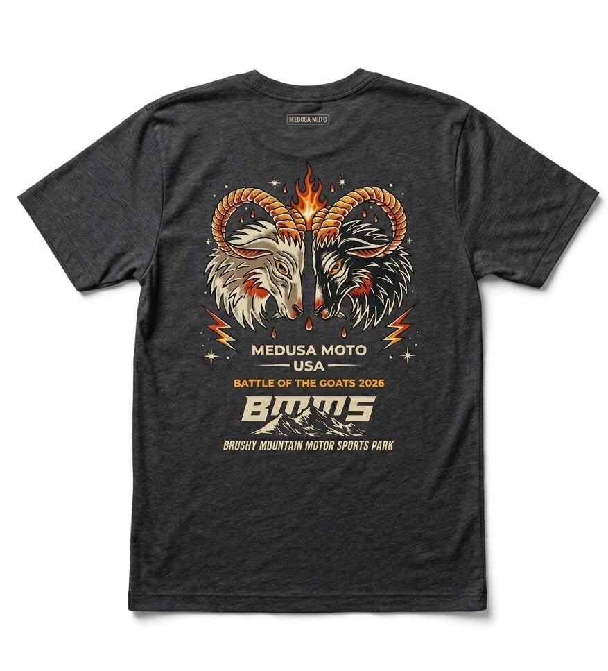 LIMITED RELEASE: Battle of the Goats X Medusa Moto T-Shirt