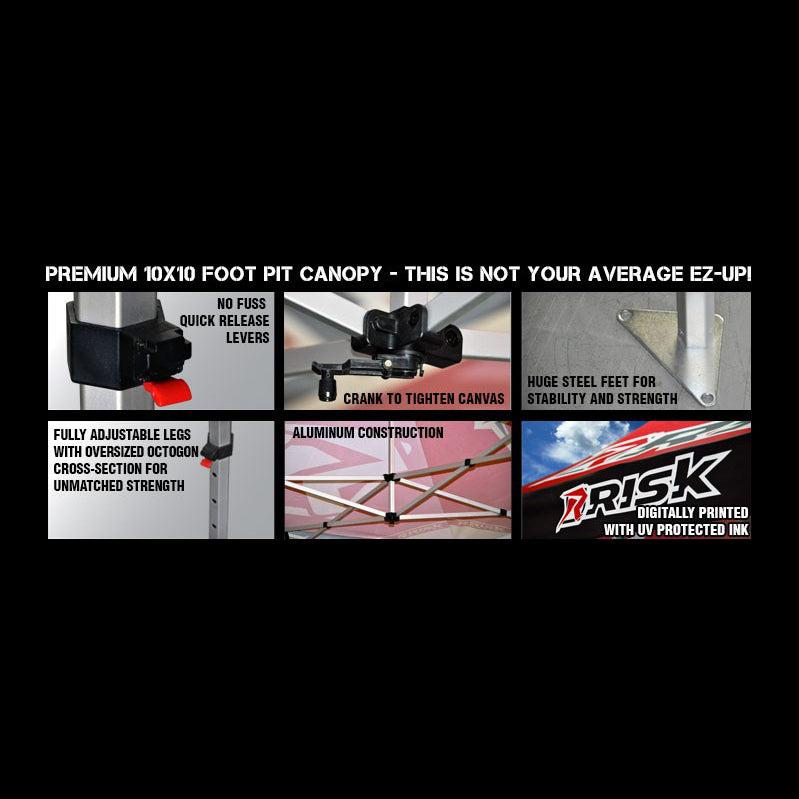 10x10 Race Canopy - Premium Pop-Up Pit Tent