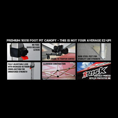 10x10 Race Canopy - Premium Pop-Up Pit Tent